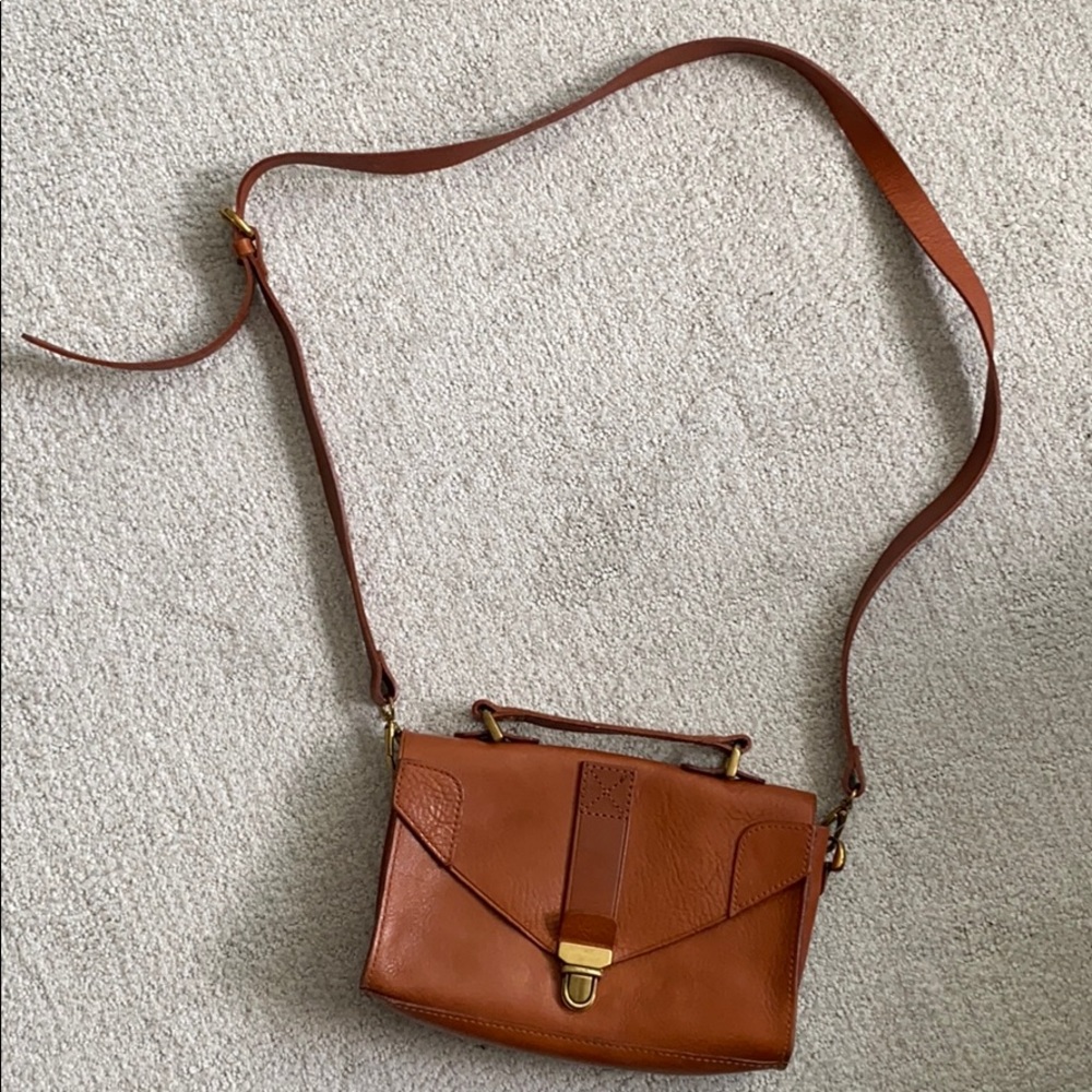 Madewell camel leather crossbody